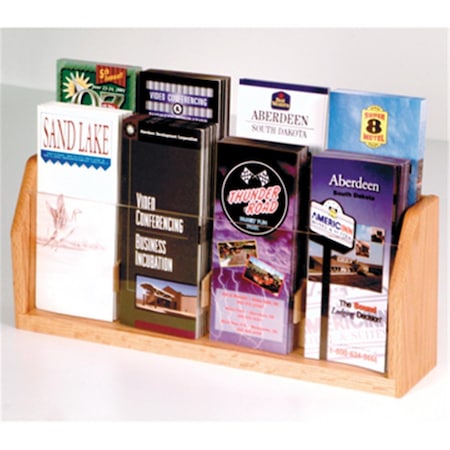 Countertop 8 Pocket Brochure Display In Light Oak